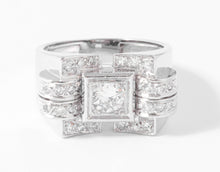 Charger l'image dans la galerie, Bague tank en or gris et diamant