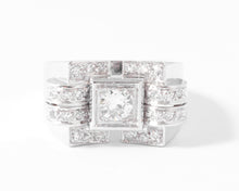 Charger l'image dans la galerie, Bague tank en or gris et diamant
