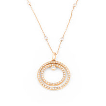 Charger l'image dans la galerie, Collier en or jaune motif en diamant sur longue chaine alternée de diamant