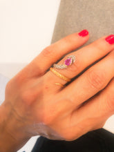 Charger l'image dans la galerie, Bague serpent bi-colore ornée d'un rubis