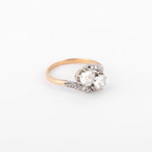 Charger l'image dans la galerie, Bague Toi & Moi en diamant platine et or