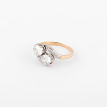 Charger l'image dans la galerie, Bague Toi & Moi en diamant platine et or