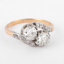Charger l'image dans la galerie, Bague Toi & Moi en diamant platine et or