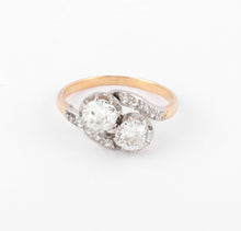 Charger l'image dans la galerie, Bague Toi & Moi en diamant platine et or
