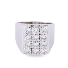 Charger l&#39;image dans la galerie, Bague chevalière en or gris et diamant
