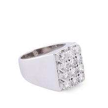 Charger l&#39;image dans la galerie, Bague chevalière en or gris et diamant
