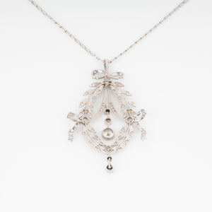 Pendentif corbeille en diamant et platine