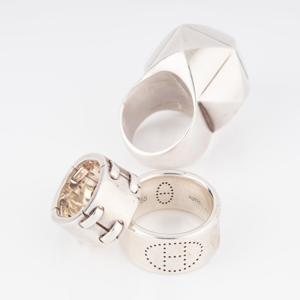Bague en argent de la maison Hermès collection collier de chien rock