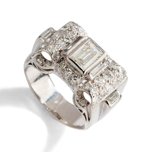 Bague platine et diamant Art Déco