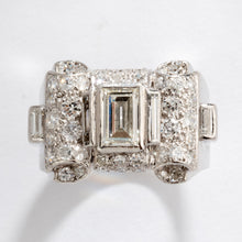 Charger l&#39;image dans la galerie, Bague platine et diamant Art Déco

