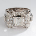 Bague platine et diamant Art Déco