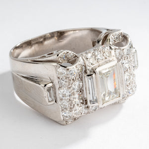 Bague platine et diamant Art Déco