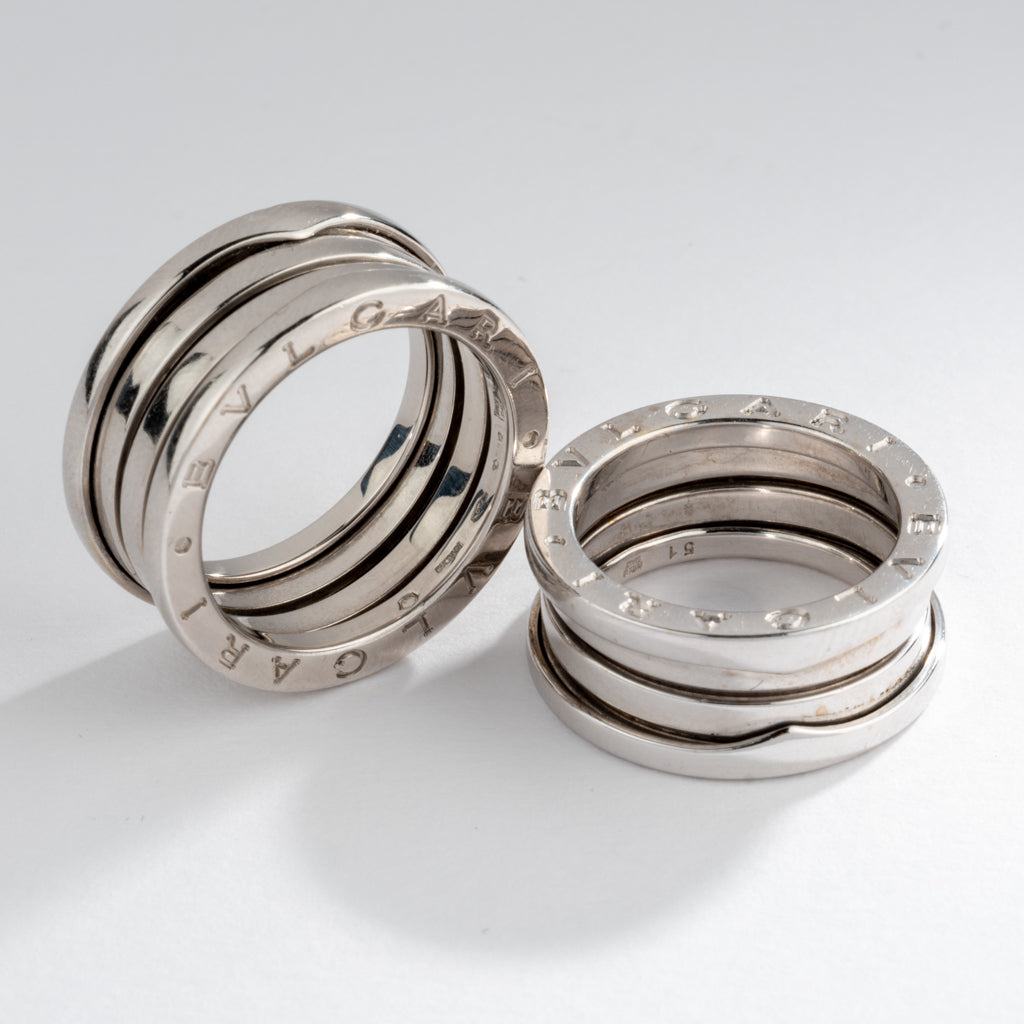 Bague de la maison Bvlgari, collection B.Zero1 moyen modèle en or gris