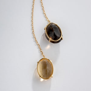 Collier or jaune en négligé en pierres fines