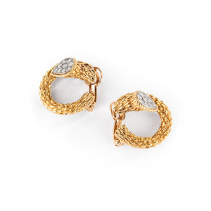 Boucles d'oreilles or jaune et diamants de la Maison Boucheron modèle Serpent Bohème