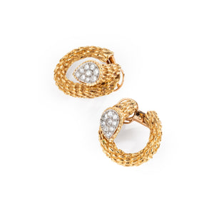 Boucles d'oreilles or jaune et diamants de la Maison Boucheron modèle Serpent Bohème