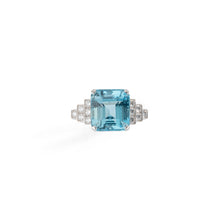 Charger l&#39;image dans la galerie, Bague en or gris et aigue-marine
