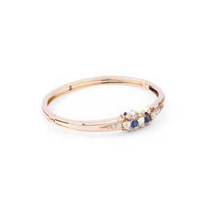 Bracelet or rose saphirs et diamants