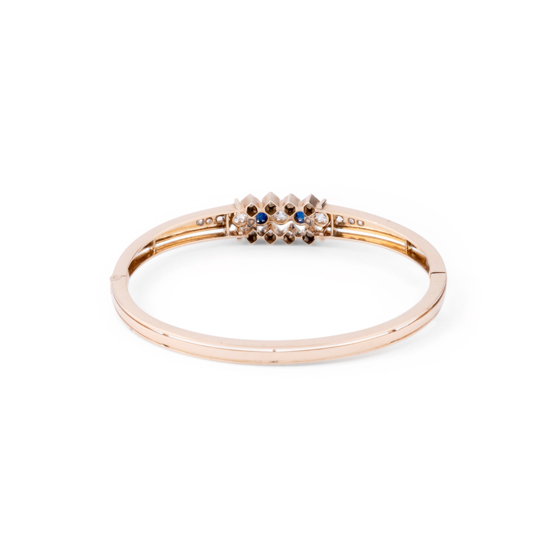 Bracelet or rose saphirs et diamants