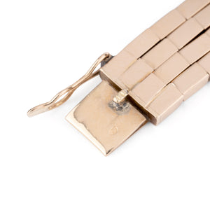 Bracelet or rose 18k formant des maillons rectangles