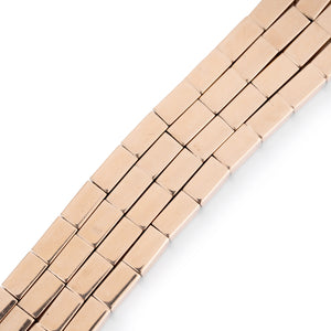 Bracelet or rose 18k formant des maillons rectangles