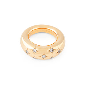 Bague jonc de la Maison Chaumet ornée de diamants