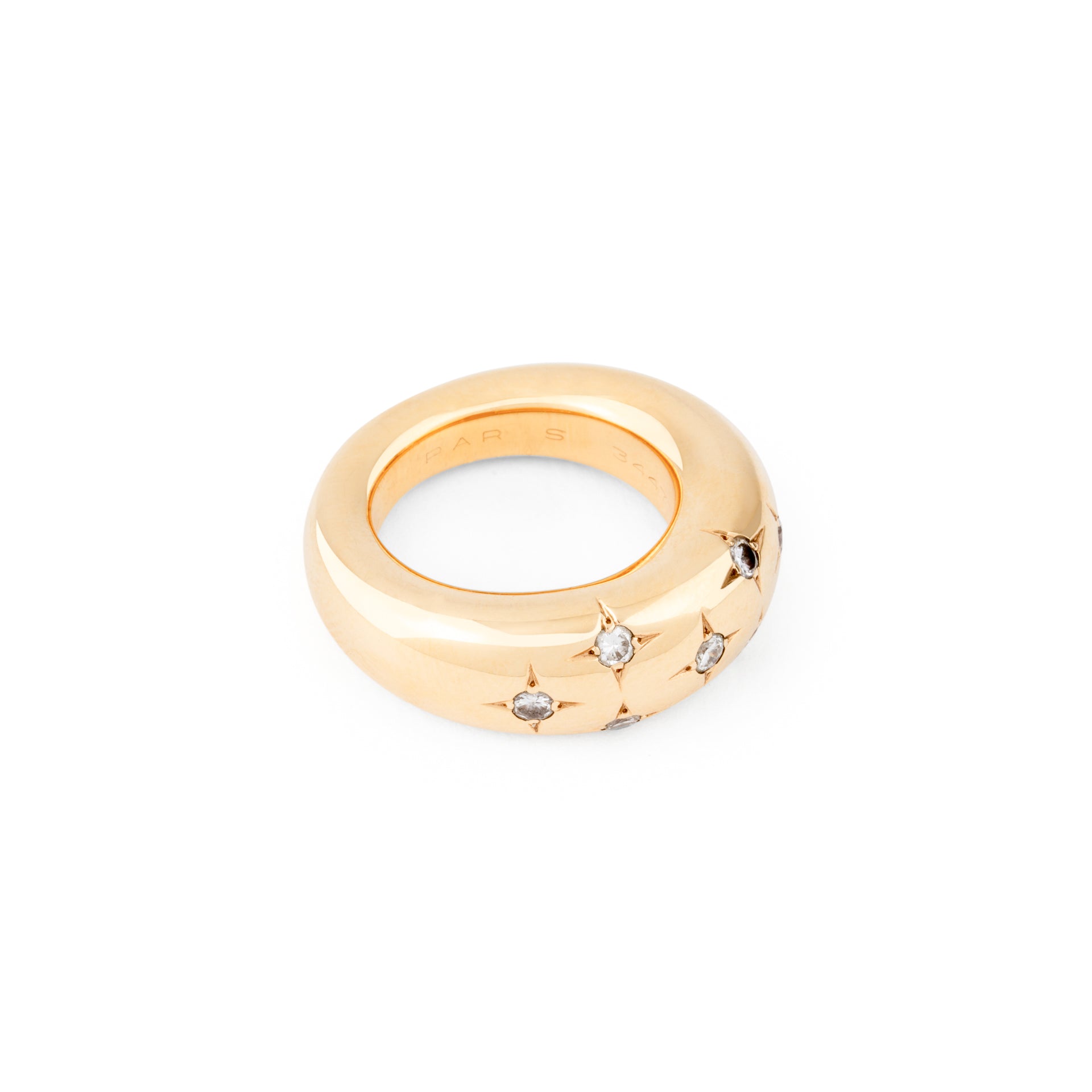 Bague jonc de la Maison Chaumet ornée de diamants