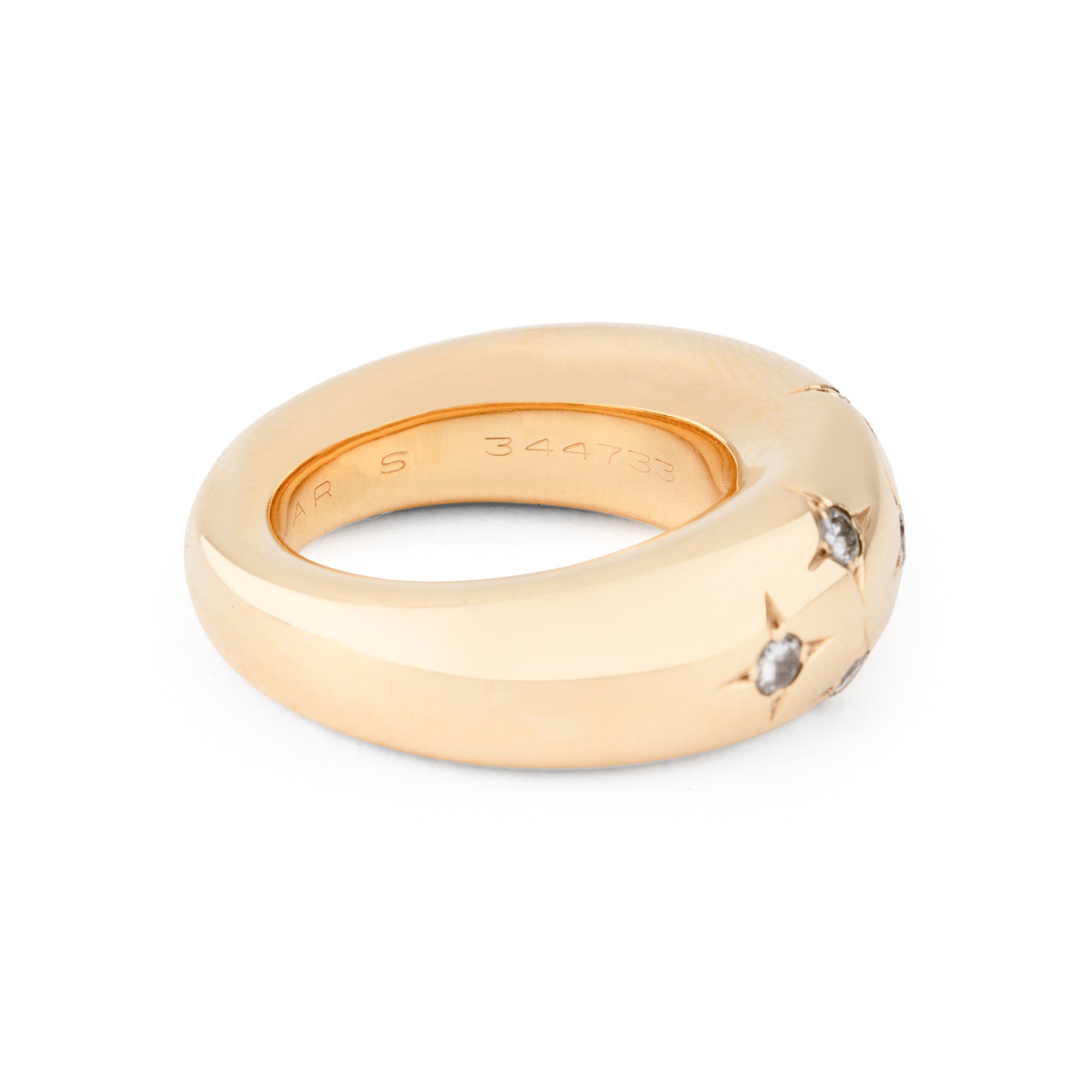 Bague jonc de la Maison Chaumet ornée de diamants
