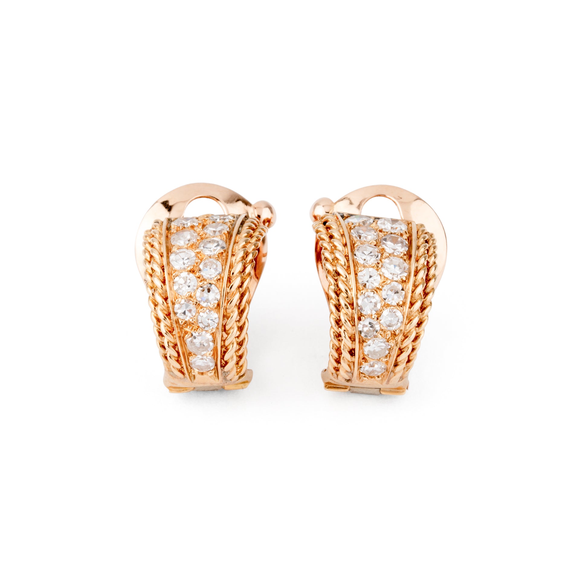 Boucles d'oreilles  de la maison Van Cleef & Arpel en or jaune et diamants