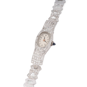 Montre platine et diamants Art Déco