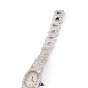 Montre platine et diamants Art Déco