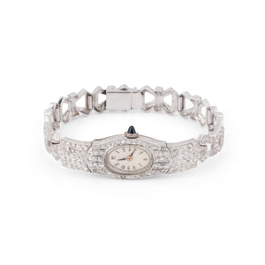Montre platine et diamants Art Déco
