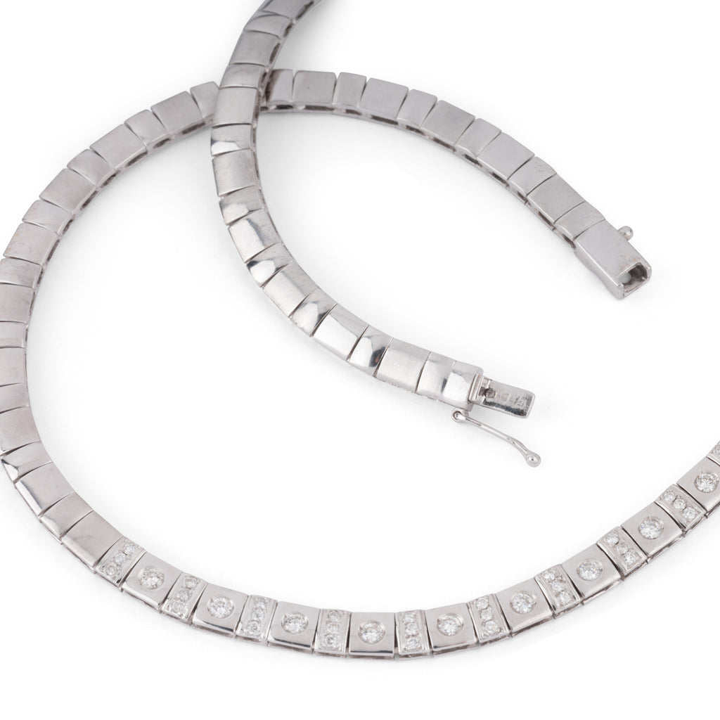Collier en or gris et diamant