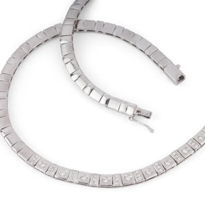 Collier en or gris et diamant