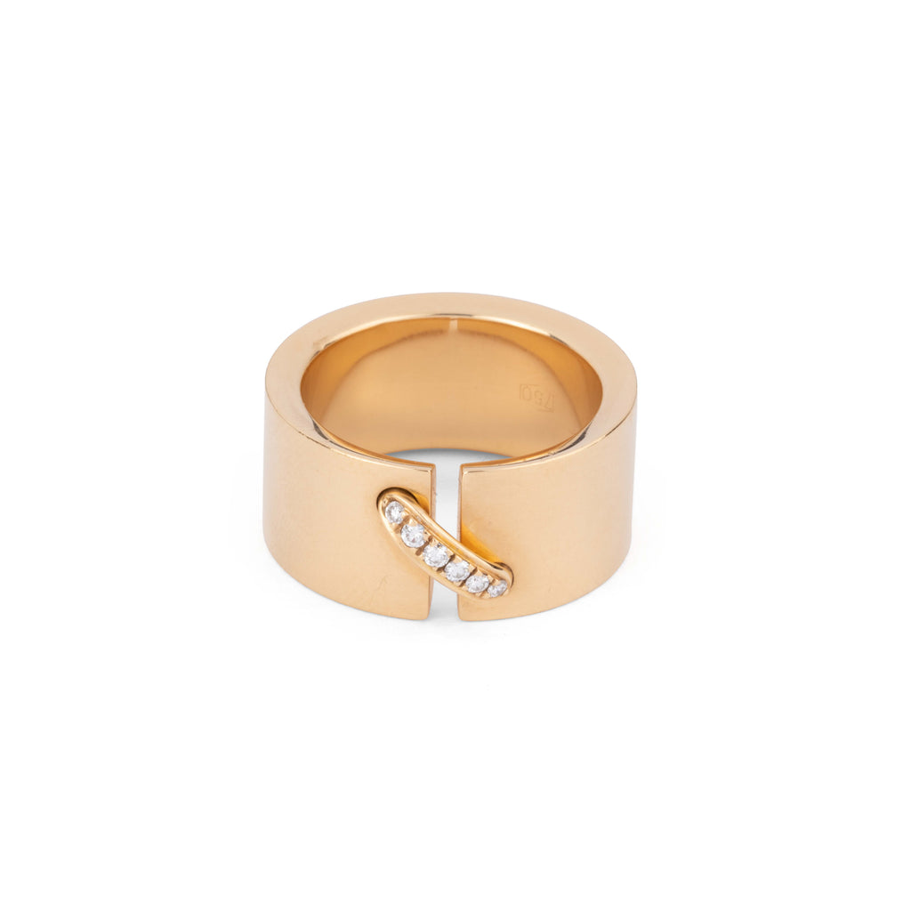 Bague Chaumet or jaune et diamant modèle lien