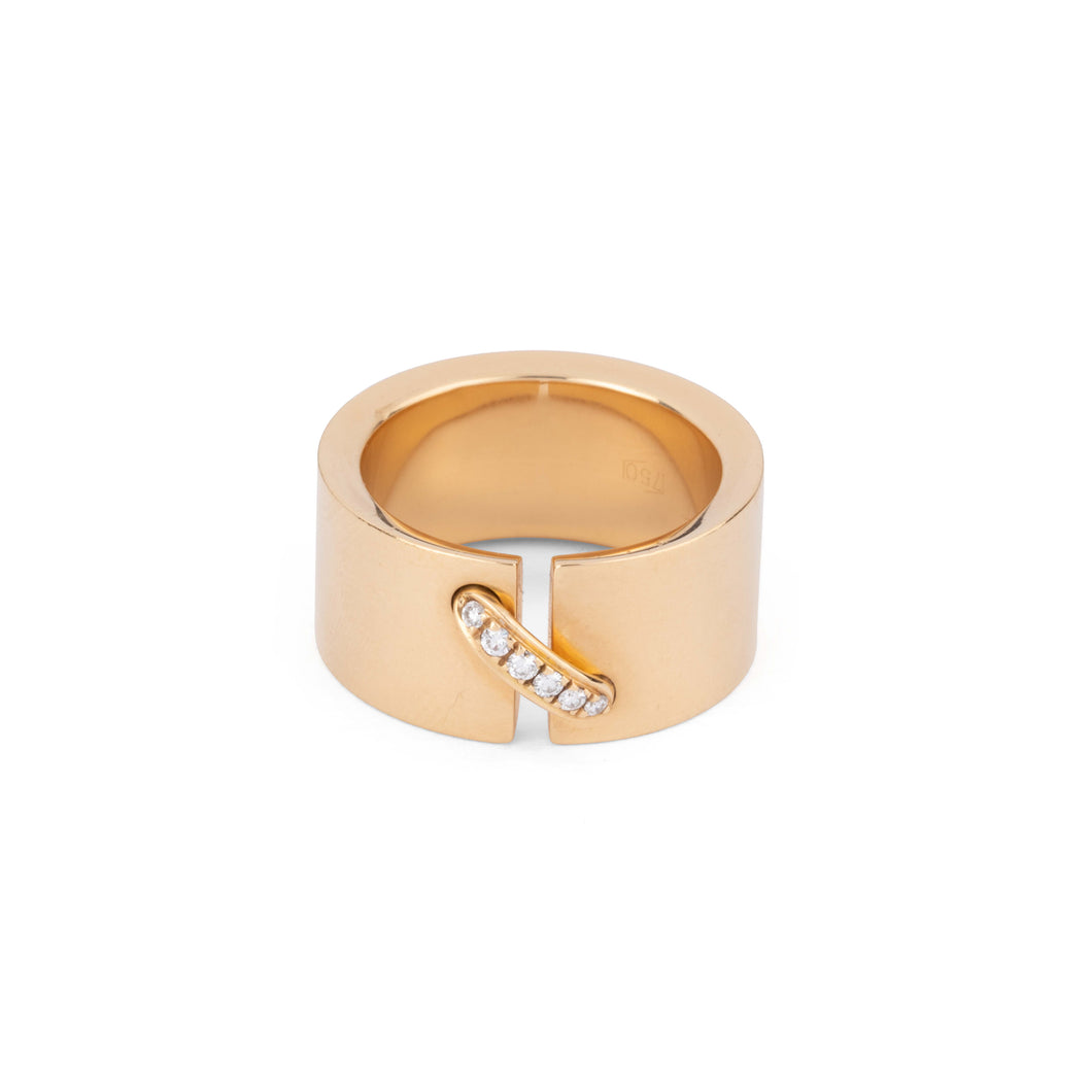 Bague Chaumet or jaune et diamant modèle lien