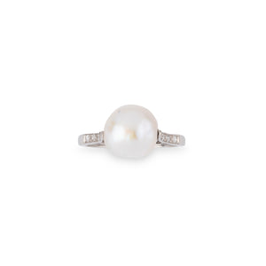 Bague Perle Akoya et platine
