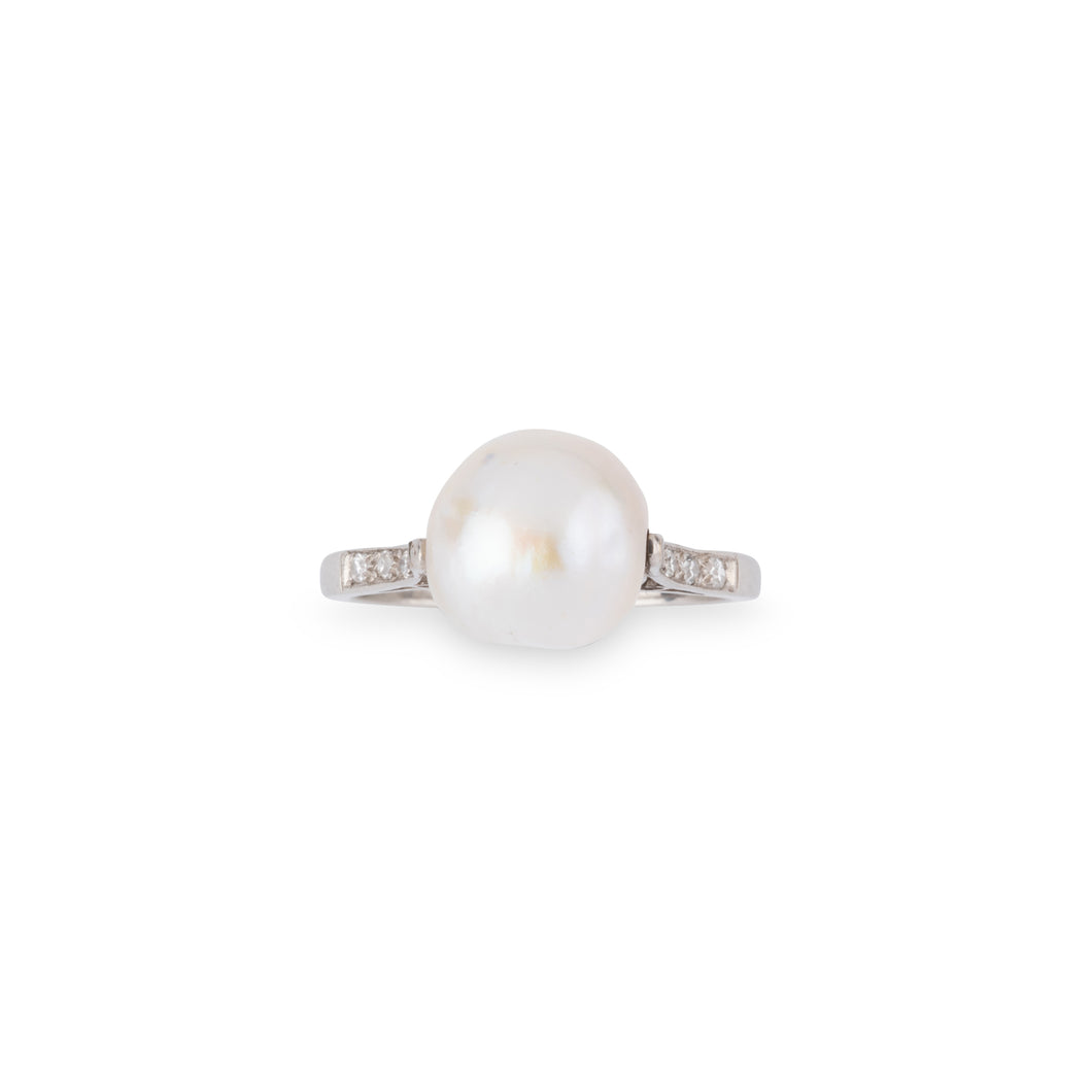 Bague Perle Akoya et platine