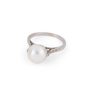 Bague Perle Akoya et platine