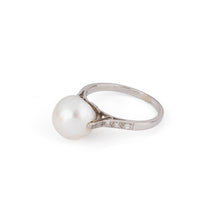 Charger l&#39;image dans la galerie, Bague Perle Akoya et platine
