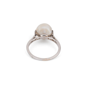 Bague Perle Akoya et platine