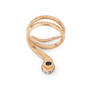 Bague serpent bi-colore en saphir