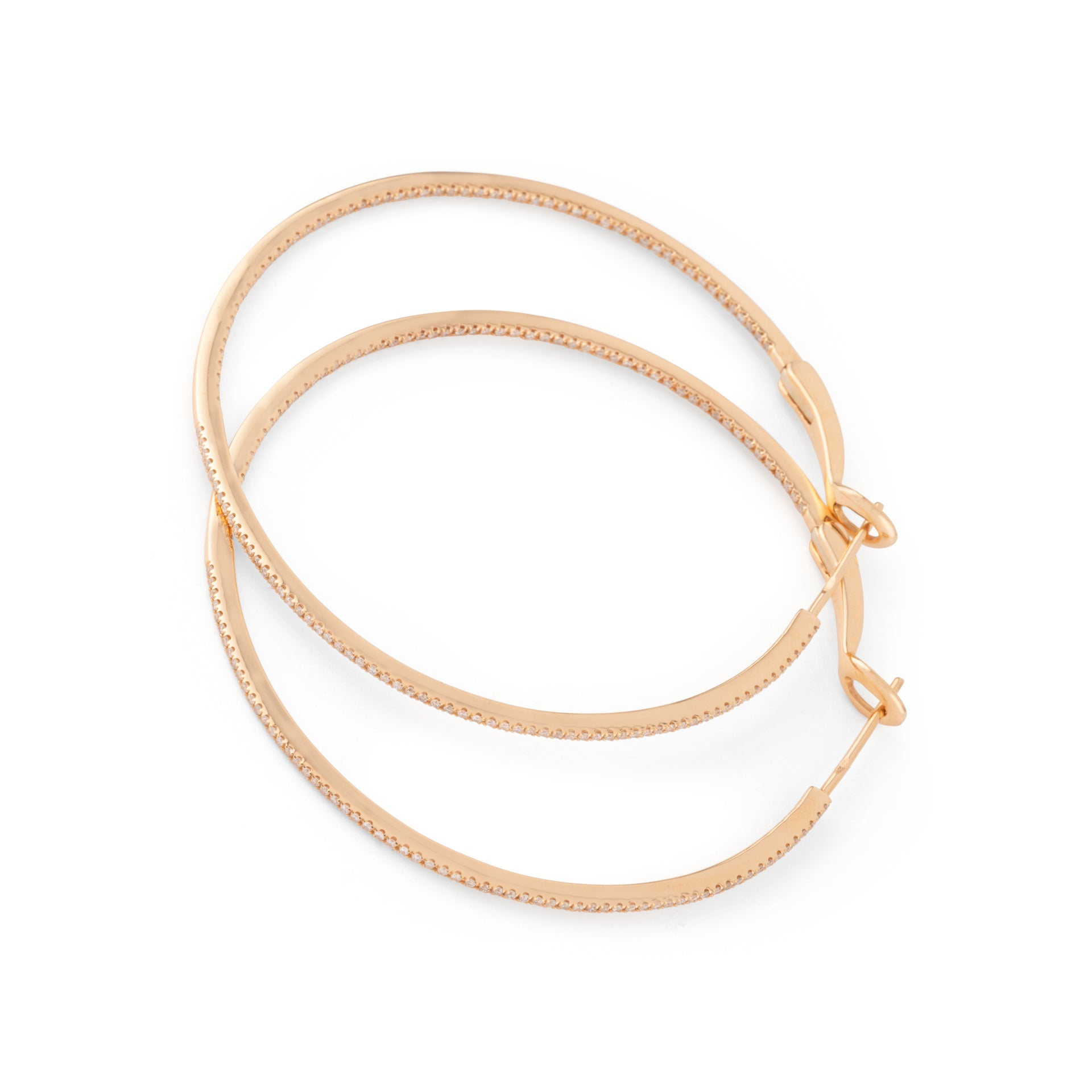Créoles en or rose et diamants