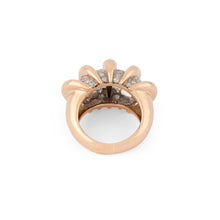 Charger l&#39;image dans la galerie, Bague godronnée  en or rose,platine et diamants

