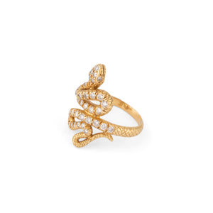 Bague serpent en diamant et or jaune