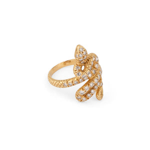 Bague serpent en diamant et or jaune