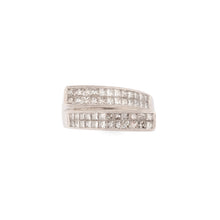 Charger l&#39;image dans la galerie, Bague en or gris design en diamant taille princesse
