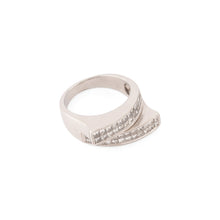 Charger l&#39;image dans la galerie, Bague en or gris design en diamant taille princesse

