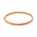 Bracelet or Rose  sertis de saphirs multicolores