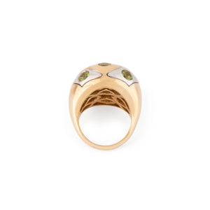 Bague boule de la maison Bvlgari en péridot  en or bi-colore
